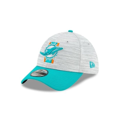 Blue Miami Dolphins Hat - New Era NFL Official NFL Training 39THIRTY Stretch Fit Caps USA7136980